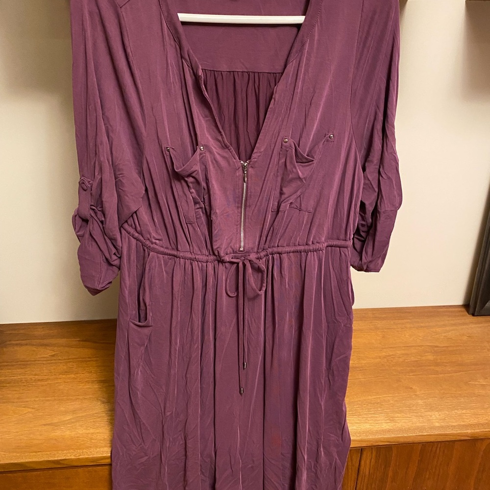 Torrid 3XL Plum Shirt Dress With Pockets